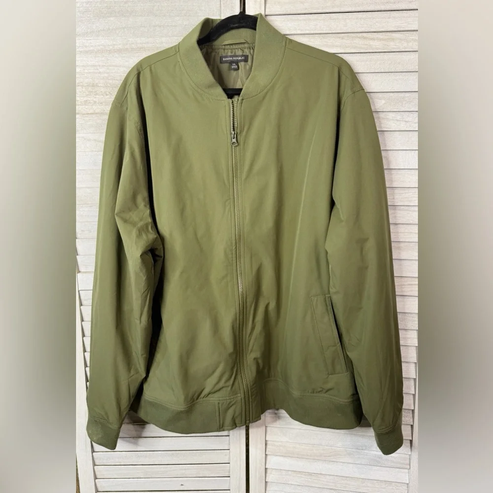 Banana Republic Olive Bomber Jacket XXL Military Utility Casual Classic